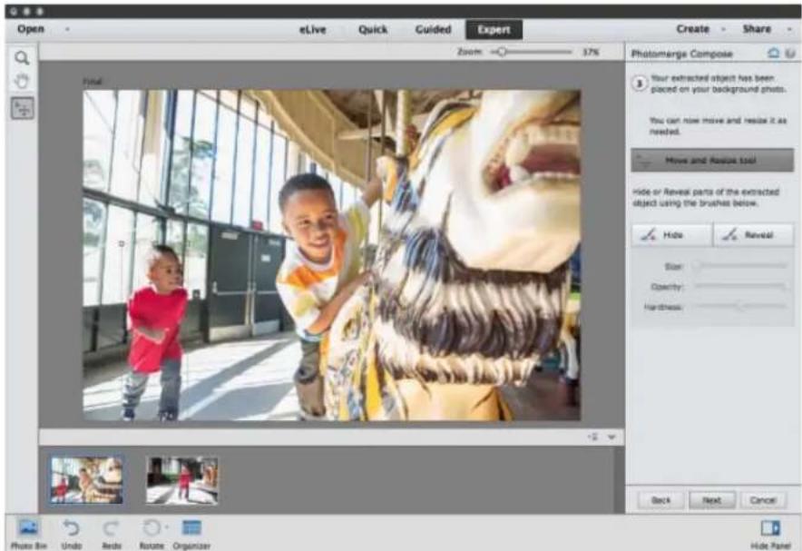 ADOBE Photoshop Elements 15 - Utilisation de la fonction Nettoyage de scene Photomerge - 6