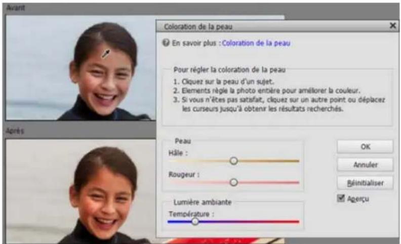 ADOBE Photoshop Elements 15 - Réglage de la coloration de la peau - 1