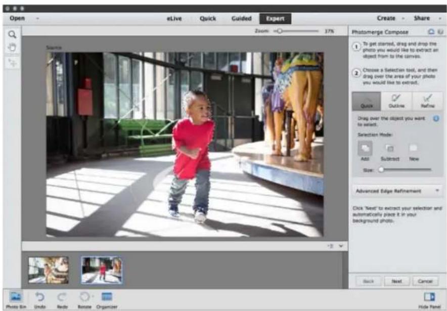 ADOBE Photoshop Elements 15 - Utilisation de la fonction Nettoyage de scene Photomerge - 5