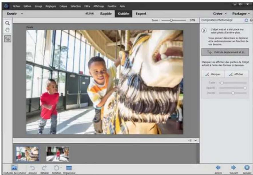 ADOBE Photoshop Elements 15 - Utilisation de la fonction Nettoyage de scene Photomerge - 6