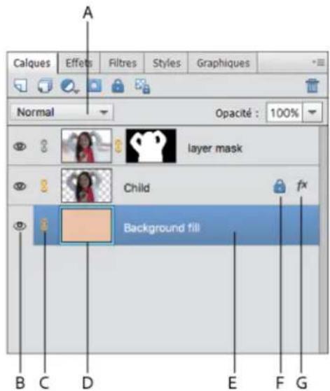 ADOBE Photoshop Elements 15 - A propos du panneau Calques - 1