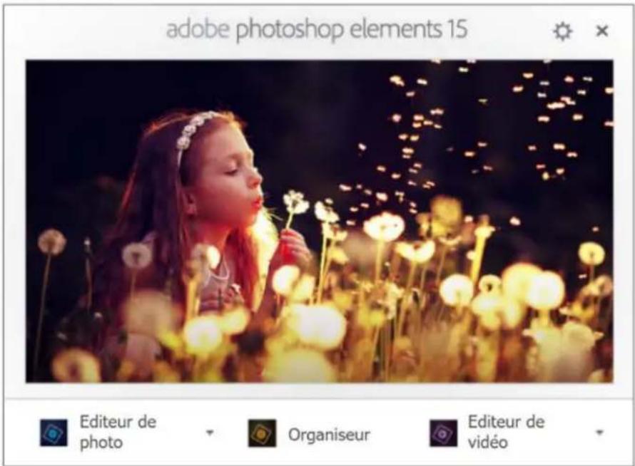 ADOBE Photoshop Elements 15 - Ecran de bienvenue - 1