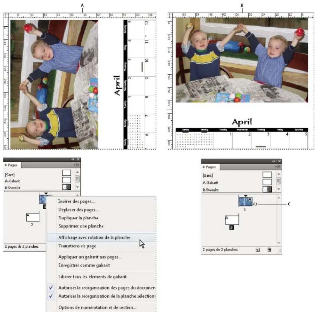 ADOBE InDesign CS5.5 - Affichage avec rotation de la planche - 1