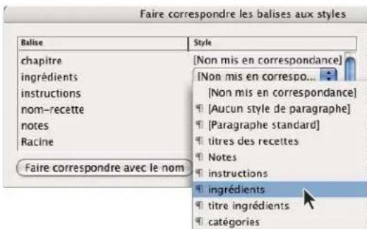 ADOBE InDesign CS5.5 - Mise en correspondance des balises aux styles - 1
