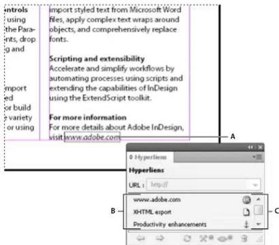 ADOBE InDesign CS5.5 - Présentation du panneau Hyperliens - 1