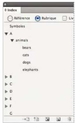 ADOBE InDesign CS5.5 - Création d'une liste de rubriques d'index - 2