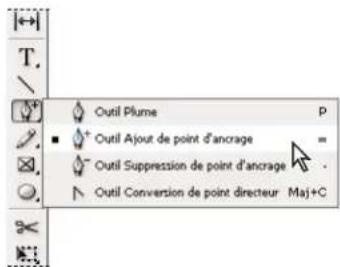 ADOBE InDesign CS5.5 - Pour afficher et sélectionner un outil masqué - 1