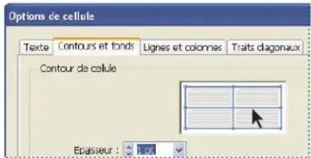 ADOBE InDesign CS5.5 - Pour appliquer un contour et un fond à l'aide de la boîte de dialogue Options de cellules - 1