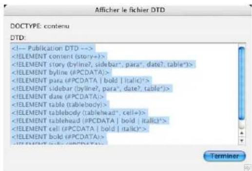 ADOBE InDesign CS5.5 - Pour afficher un fichier DTD - 1