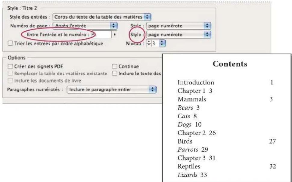 ADOBE InDesign CS5.5 - Conseils pour la mise en forme d'une table des matières - 2
