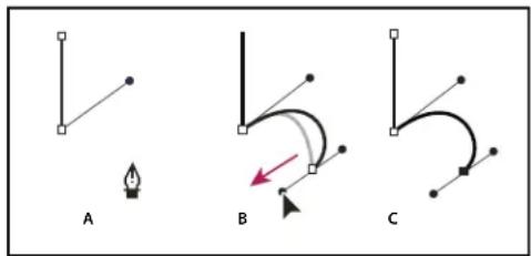 ADOBE InDesign CS5.5 - Dessin de droites suivies de courbes - 2