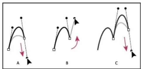 ADOBE InDesign CS5.5 - Dessin de deux segments incurvés reliés par un sommet - 1