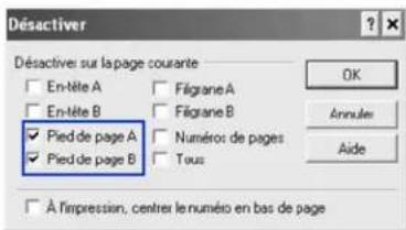 COREL WordPerfect Office X7 - Suppression des pieds de page de pages spécifiques - 1