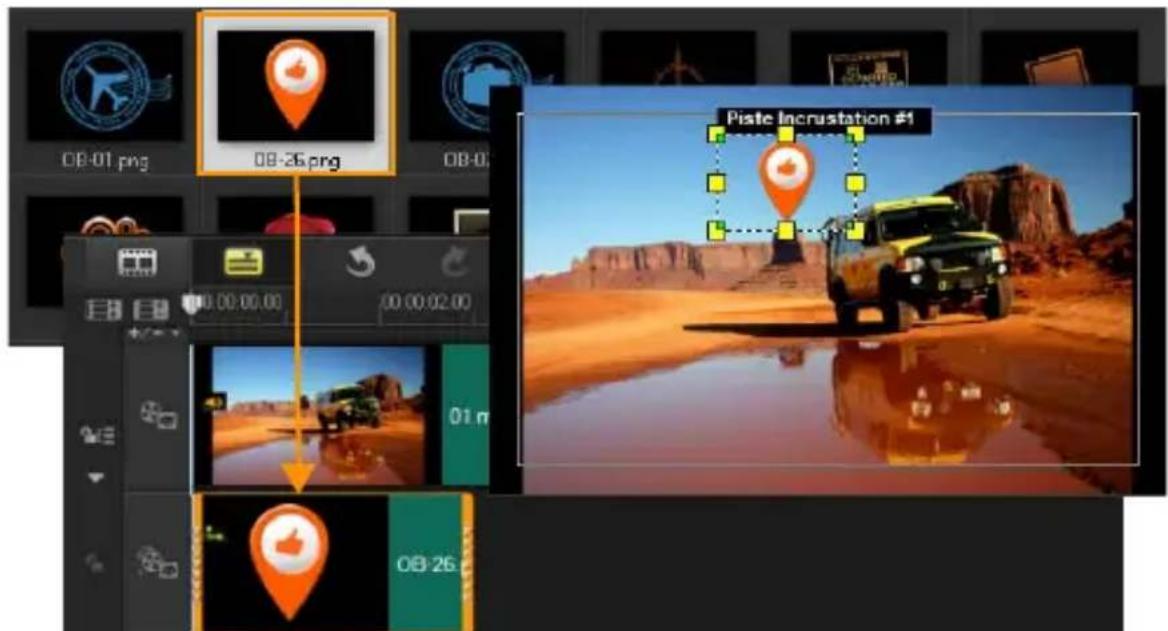 COREL VideoStudio PRO X8 - Pour insérer un clip sur la piste Incrustation - 1