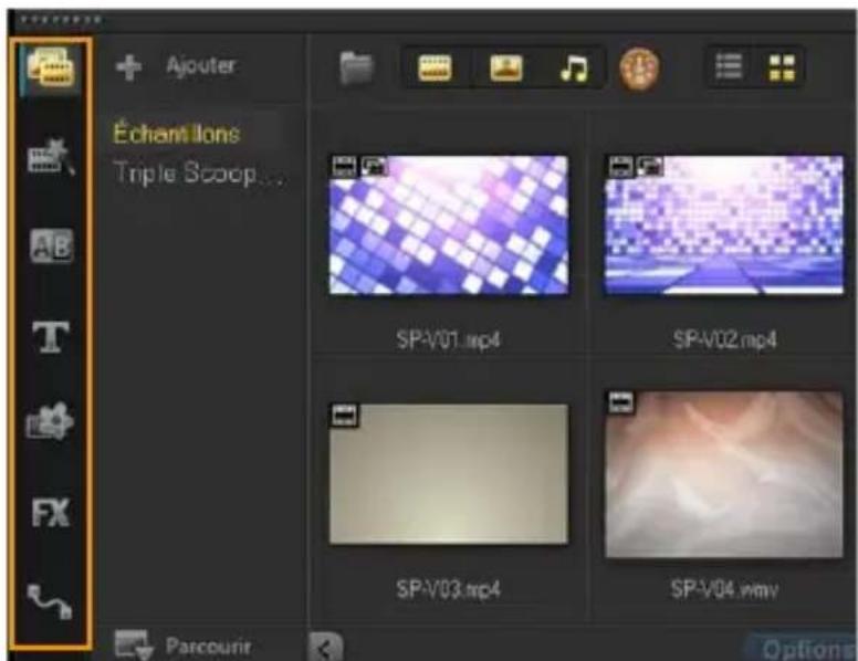 COREL VideoStudio PRO X8 - Pour modifier la vue du panneau Bibliothèque - 1