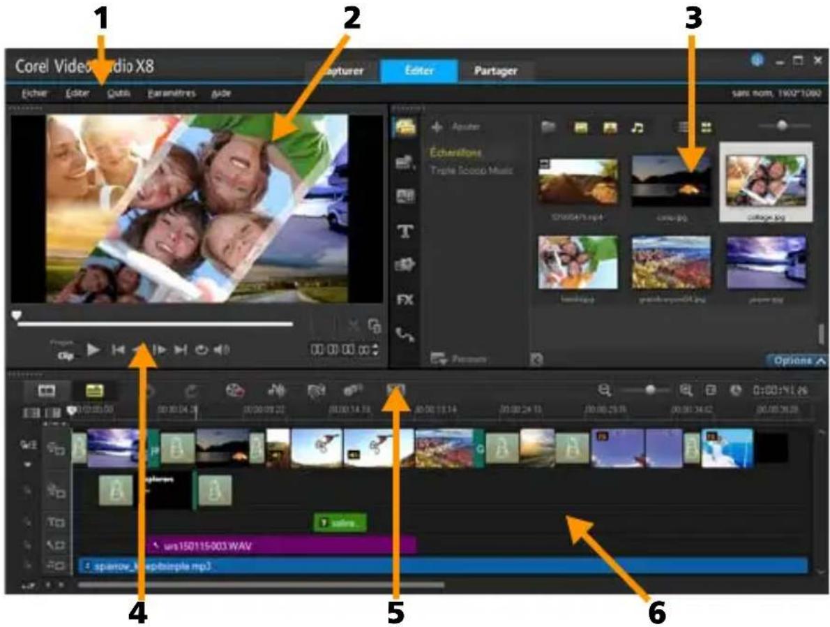 COREL VideoStudio PRO X8 - Espace de travail Éditer - 1
