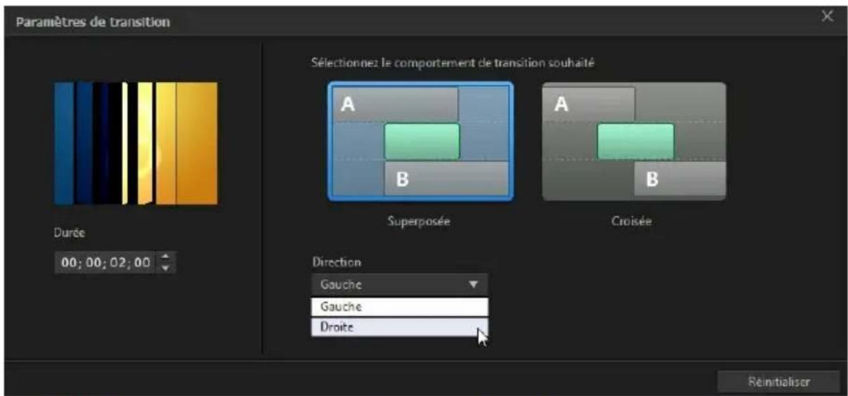 CYBERLINK PowerDirector 13 - Modification des paramètres de transition - 2