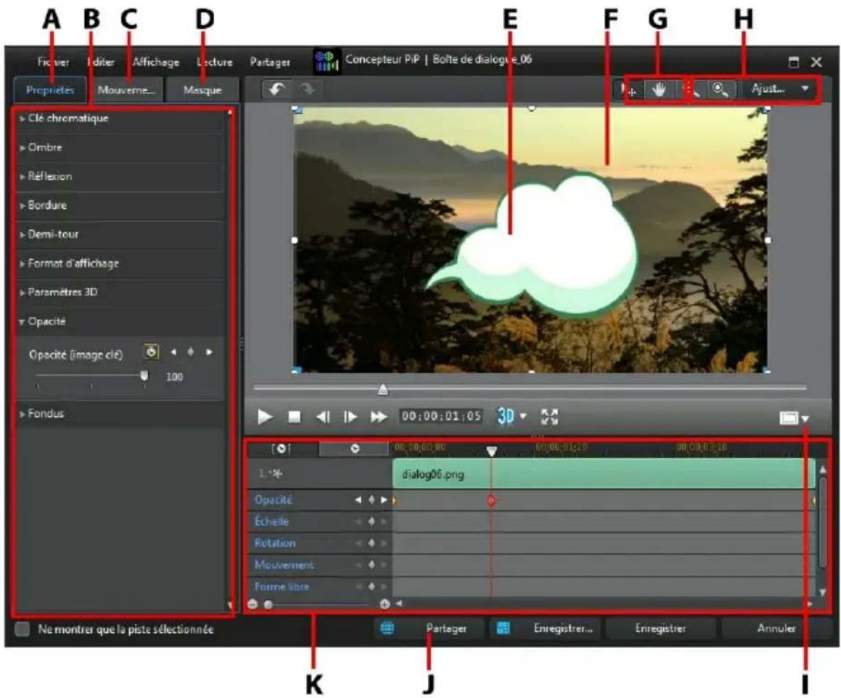 CYBERLINK PowerDirector 11 - Modifier un média dans le Concepteur PiP - 1