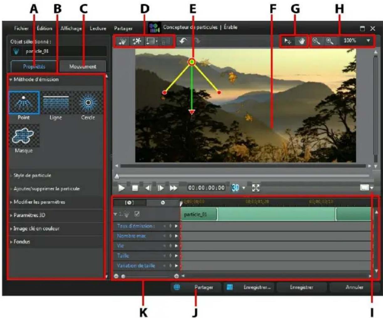 CYBERLINK PowerDirector 11 - Modifier des effets de particules dans le Concepteur de particules - 1