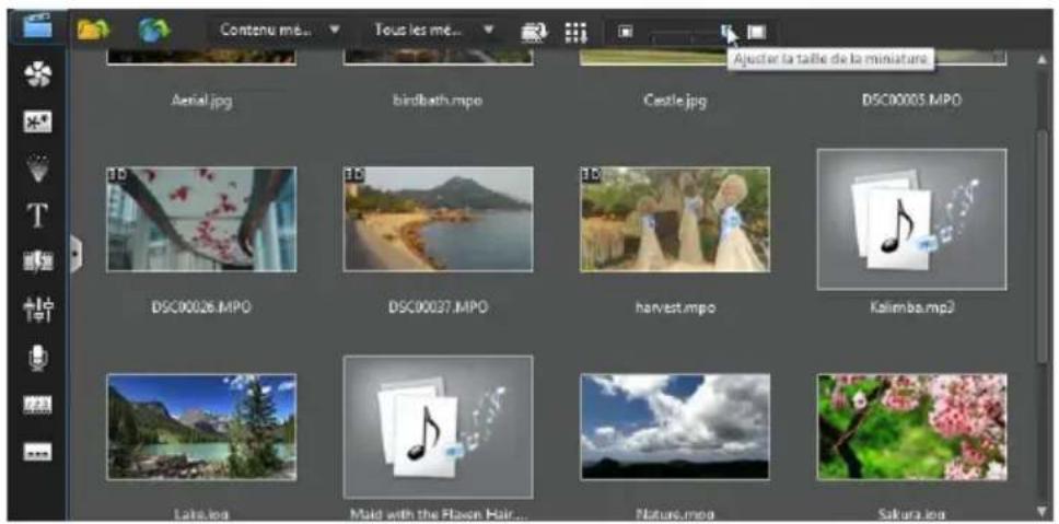 CYBERLINK PowerDirector 11 - Fenêtre Bibliothèque - 1