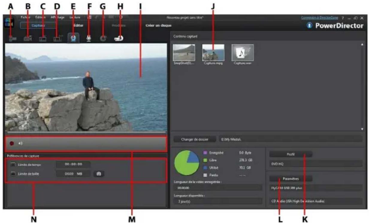 CYBERLINK PowerDirector 11 - Capture d'un média - 1