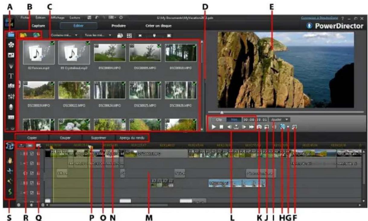 CYBERLINK PowerDirector 11 - Espace de travail de PowerDirector - 1
