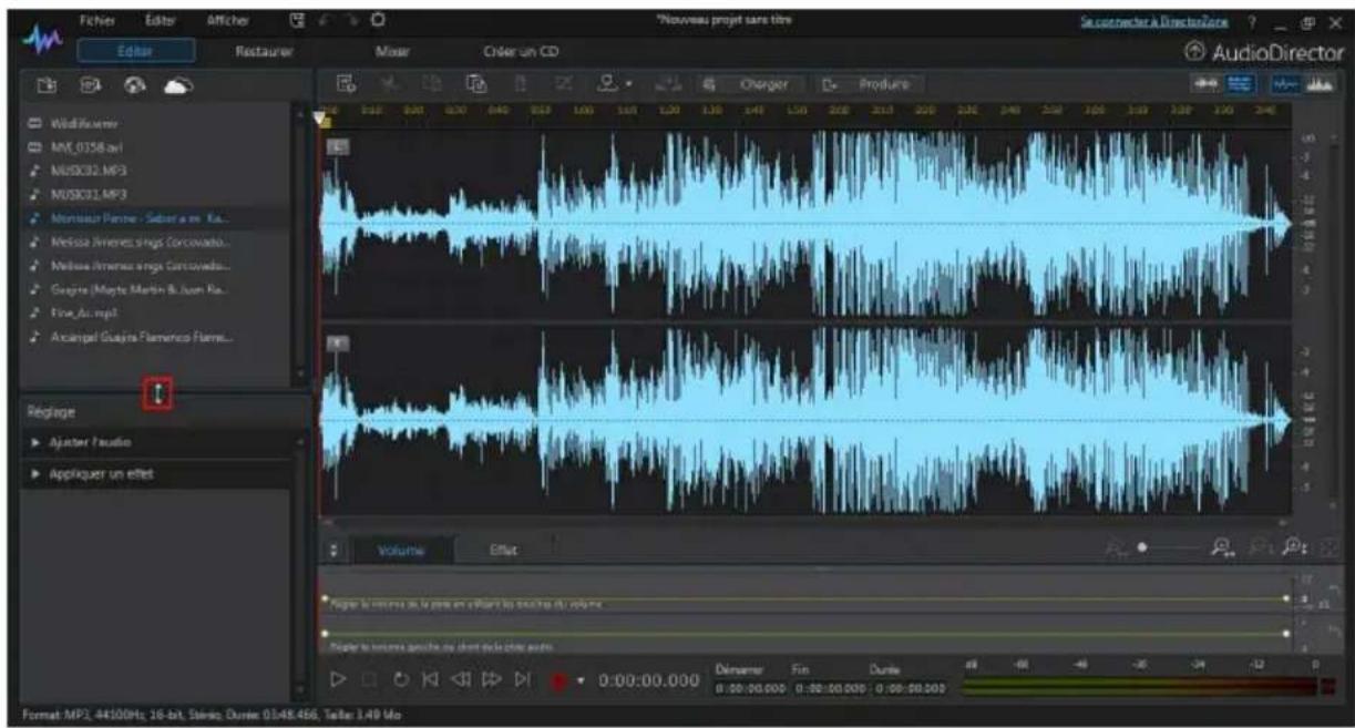 CYBERLINK AudioDirector 5 - Agrandir l'espace de travail - 4