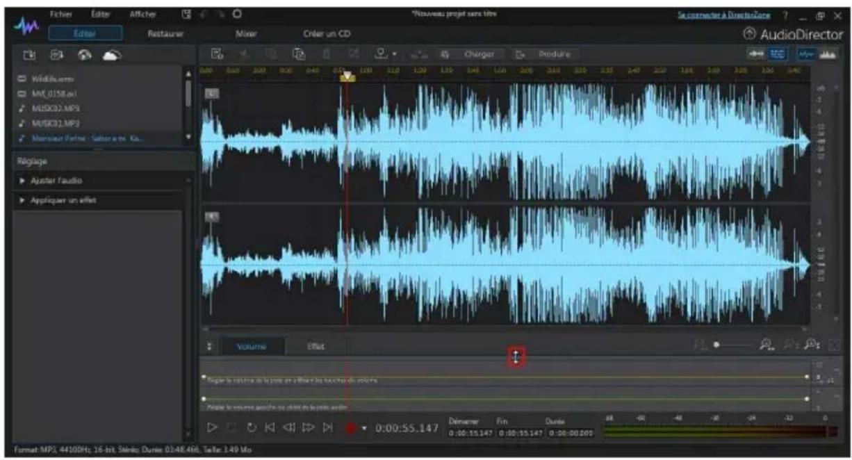 CYBERLINK AudioDirector 5 - Agrandir l'espace de travail - 3