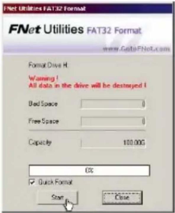 Approx APPDSHDD - Selektieren Sie "Quick Format" und "Start". - 1