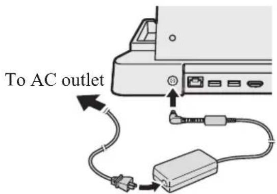 PANASONIC FZVEBG11AU - Connect the AC adaptor to DC-IN jack of the Cradle. - 1