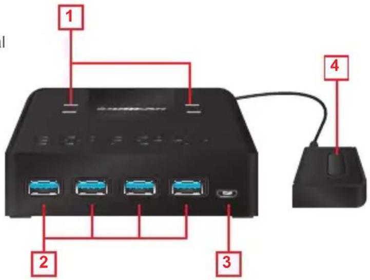 IOGEAR GUS434 - GUS432 / GUS434 (Vista frontal y de la parte superior) - 1