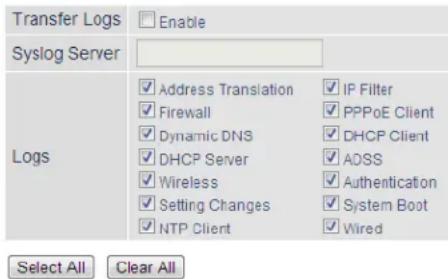 BUFFALO WHR1166D - Admin - Syslog Settings (Paramètres Syslog) - 1