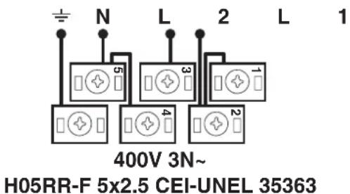 HOTPOINT CE6IFA.1 X F HA - 230V 1N~ H07RN-F 3x4 CEI-UNEL 35364 - 3