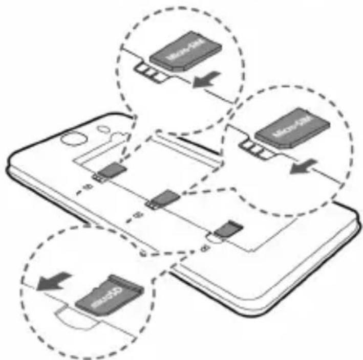 HUAWEI Y6 II Compact - Setzen Sie die micro-SIM-Karte ein Setzen Sie die microSD-Karte (optional) ein - 1