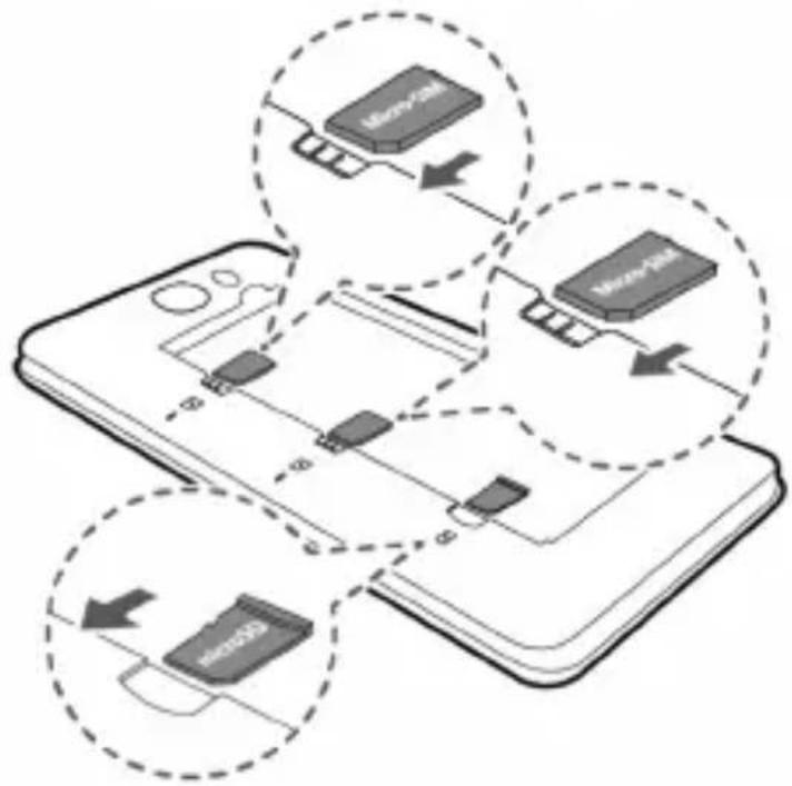 HUAWEI Y6 II Compact - Installer les cartes micro-SIM Inserez la carte microSD (optionnel) - 1