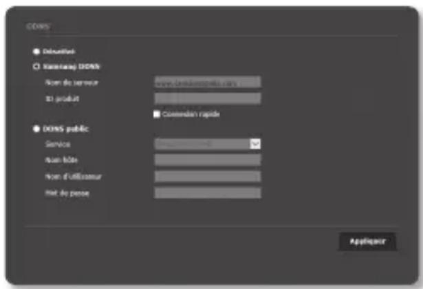 SAMSUNG SNDL6012P - Pour effectuer la connexion au serveur Samsung DDNS durant la configuration de laamera - 1