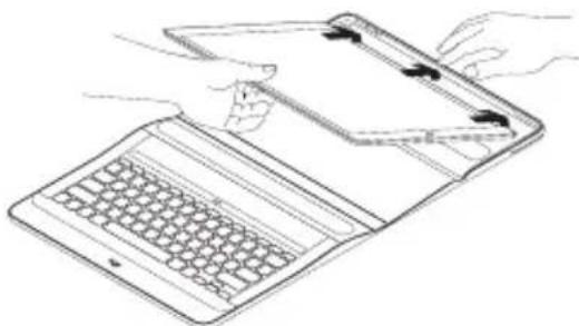 LOGITECH Create iPad Pro keyboard case - Setting up the keyboard case Inserting your iPad Pro into the holder - 1