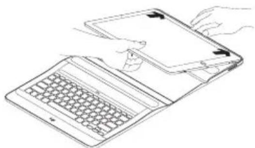 LOGITECH Create iPad Pro keyboard case - Inserción del iPad Pro en el soporte - 3