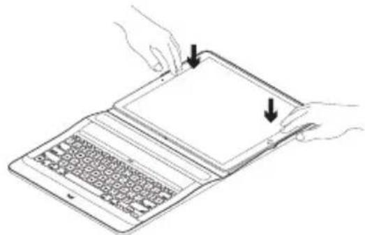 LOGITECH Create iPad Pro keyboard case - Configuration de l'étui clavier Insertion de l'iPad Pro dans le support - 3