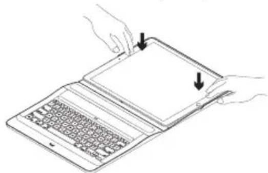 LOGITECH Create iPad Pro keyboard case - Inserción del iPad Pro en el soporte - 2