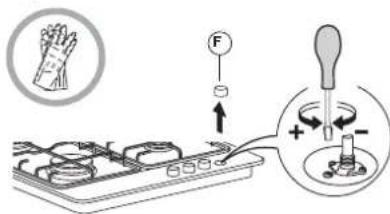 INDESIT THP 642 IXI - REGOLAZIONE DEL MINIMO DEI BRUCIATORI - 1