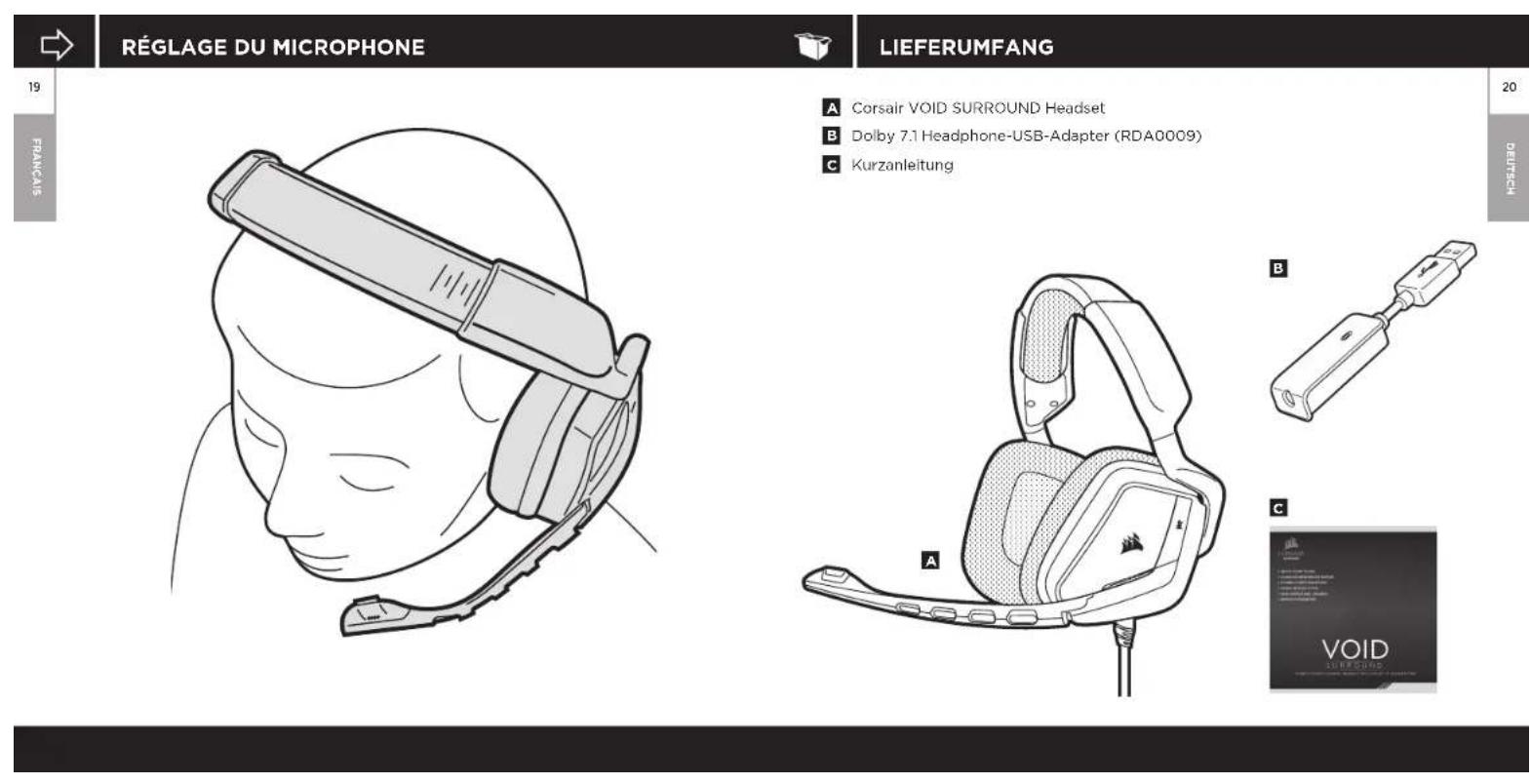 CORSAIR CA9011146AP - You pouez regler le volume avec: - 1