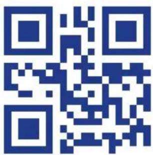 Blue QR code image, scannable for digital information retrieval
