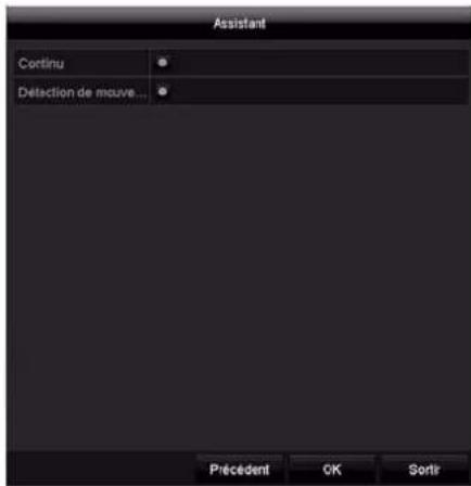 Assistant Cortinu Détection de mouve... Précedent OK Sortir