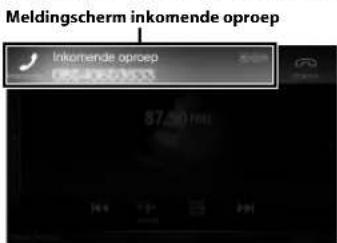 ALPINE X802DU - Bij een binnenkomende oproep werkblinkt de beltoon en wordt het scherm voor inkomende oproepen weergegeven. - 1