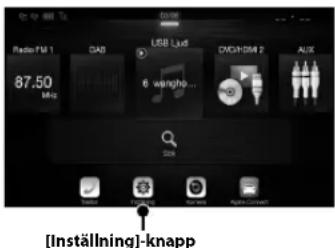 ALPINE X802DU - Tryck på [Inställning]-knappen på menyskärmen. - 1