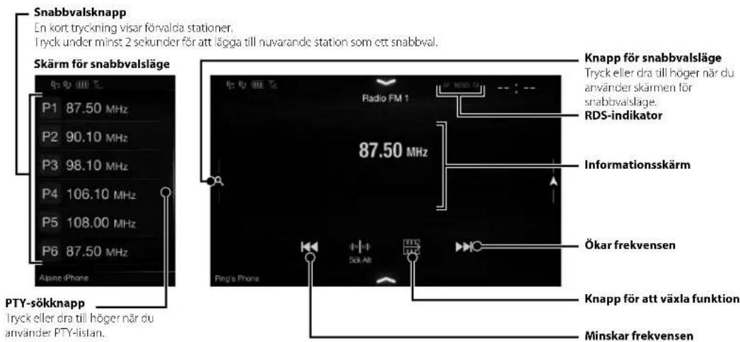 ALPINE X802DU - Radio/RDS-användning - 1