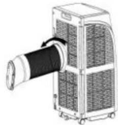 ROTEL U797CH1 - Installation des Abluftschlauchs (Kühlen-Modus) - 2