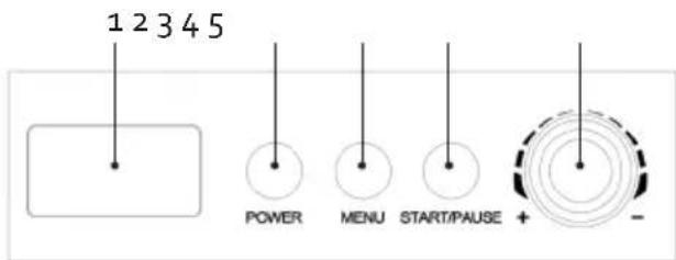 1 2 3 4 5 POWER MENU START/PAUSE + -