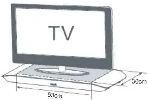 MAXELL MXSB252BT - Colocar a TV sobre o equipamento - 1